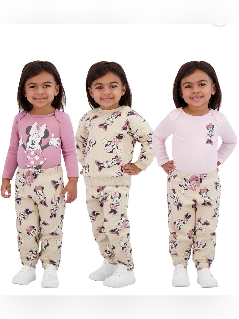 NWT DISNEY CHARACTER EMBROIDERED MINNIE MICKEY BUZZ Mix Match 4 pc Set 12mo